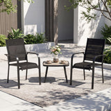 Tangkula Patio Dining Chairs | Stackable Outdoor Armchairs with Metal Frame