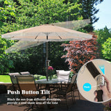 Tangkula 9Ft Patio Umbrella with Fringe, Boho Umbrella with Tassels, Crank Handle, Push Button Tilt