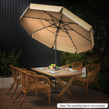 Tangkula 3 Tiers Scalloped Outdoor Table Market Umbrella with 32 LED Lights