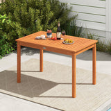 Tangkula Outdoor Dining Table for 4-6 People 48 Inches Wood Rectangular Patio Table