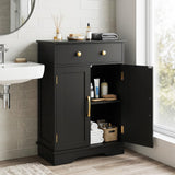 Tangkula Modern Freestanding Bathroom Storage Cabinet w/Large Pull-Out Drawer