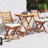 Tangkula Outdoor Wood Bistro Set