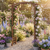 Tangkula 90" Solid Fir Wood Garden Arch Trellis for Outdoor Wedding Ceremony