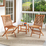 Tangkula Outdoor Folding Chairs with High Back and Slatted Seat