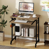 Tangkula Rolling Computer Desk Cart with Keyboard Tray