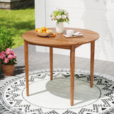 Tangkula Round Outdoor Dining Table for 4 People