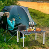 Tangkula Folding Table, Portable Picnic Table with Roll-up Tabletop, Carrying Bag