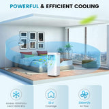 3-in-1 Air Cooler & Dehumidifier & Fan with 24H Timer, Child Lock for Living Room