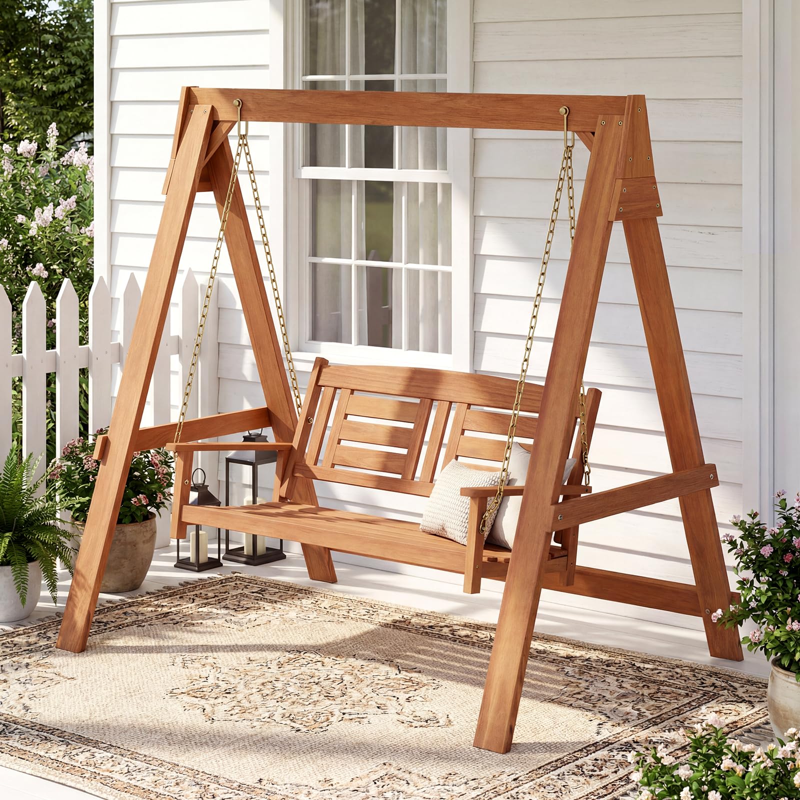 Tangkula 2-Seater Porch Swing Adjustable Chains