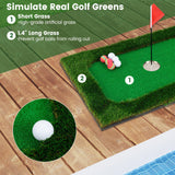 Tangkula Floating Golf Green for Pool, Floating Chipping Green Includes Golf Hitting Mat