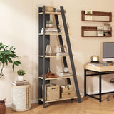 Tangkuka 4/5-Tier Ladder Bookshelf w/Trapezoidal Design for Small Space