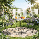 Tangkula Set of 2 Mosaic Foldable Outdoor Patio Chairs w/ Elegant Backrest