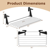 Tangkula Portable Clothes Drying Rack Aluminum Towel Rack with Adjustable and Foldable Brackets