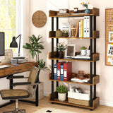 Tangkula 5-Tier Open Bookcase with Industrial Storage Unit