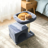 Tangkula Small Cat Tree with Sisal Scratching Posts Hanging Pompom