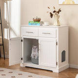 Tangkula Litter Box Enclosure with 2 Storage Drawers & Double Doors