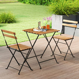 Tangkula 3 Pieces  Outdoor Square Patio Bistro Set