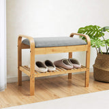 Tangkula 2 Tier Sturdy Shoe Rack with Flip Top Storage Space and Padded Cushion