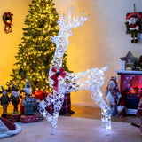 Tangkula 5 Feet Pre-Lit Christmas Reindeer with 100 LED Lights
