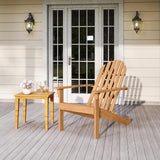 Tangkula Acacia Wood Patio Adirondack Chair with Inclined Seat and High Backrest for Porch Poolside