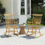 Tangkula Patio Rocking Chair Solid Wood（Natural）