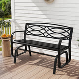 Tangkula 2 Person Outdoor Glider Bench with Metal Frame