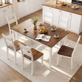 Tangkula 60" Rectangular Dinner Table with Solid Rubber Wood Legs