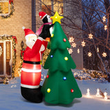 Tangkula 6 FT Inflatable Christmas Tree & Santa Claus