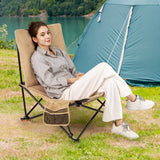 Tangkula Padded Camping Chair with Adjustable Backrest