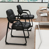 Tangkula Waiting Room Guest Chair, Upholstered Conference Chair with Armrest & Ergonomic Backrest