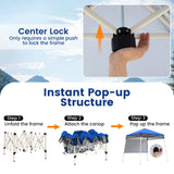 Tangkula 7x7 Ft Pop Up Canopy with Center Lock UPF50+ Slant Leg Outdoor Tent