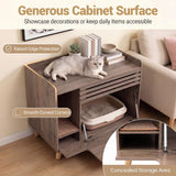 Tangkula Farmhouse Litter Box Enclosure