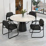 Tangkula Waiting Room Guest Chairs, Office Reception Chairs with Sled Base & Padded Arm Rest (Black)