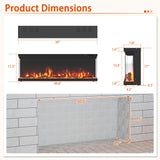 Tangkula 3-Sided Electric Fireplace Insert with Remote Control