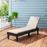 Tangkula Patio Lounge Chair with Cushion, Rattan Textured Chaise Lounger for Poolside, Backyard, Porch