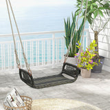 Tangkula 1-Person Rattan Porch Swing, Outdoor Single Swing Chair Bench