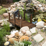 Tangkula 5 FT Wooden Garden Bridge for Landscaping Garden