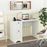 Tangkula Computer Desk with Drawers & Charging Station