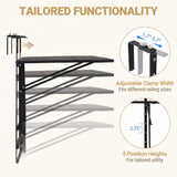 Tangkula 31.5" Folding Balcony Railing Table w/ 5-Level Adjustable Height