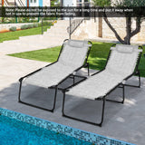 Tangkula Widen Folding Chaise Lounge Chair Set of 2