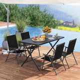 Tangkula 5-Piece Foldable Outdoor Dining Set for Backyard Garden Deck