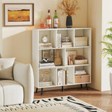Tangkula 8 Cube Bookcase with 5 Tapered Metal Legs