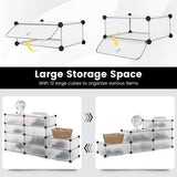 Tangkula 12-Cube Shoe Rack, DIY Cubes Storage Cabinet