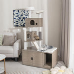 Cat Tree with Litter Box Enclosure - Tangkula