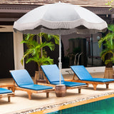 Tangkula 6.5FT Beach Umbrella with Fringe, UPF50+ Outdoor Boho Umbrella with Tassels, Push Button Tilt
