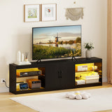 Tangkula TV Stand for TVs up to 85 Inches LED Entertainment Center with Power Outlets
