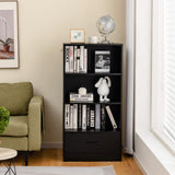 Tangkula 3 Tier Bookcase with Drawer, 48”Tall Freestanding Bookshelf