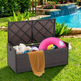 Tangkula 34 Gallon Outdoor Storage Bench with Seat Cushion