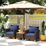 Tangkula  Patiojoy Outdoor PE Wicker Bistro Set