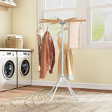 Tangkula 4 Legs Foldable Clothes Drying Rack with 8 Bamboo Hanging Rods and 40 Hanger Slots